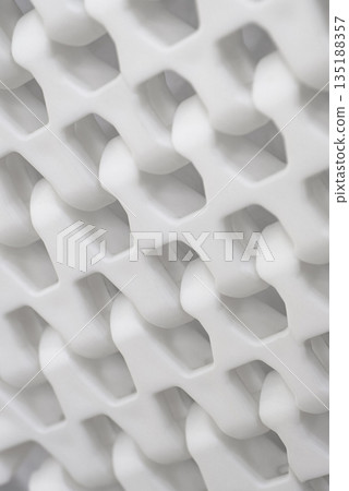 Conveyor belt made of white plastic links Conveyor belt made of white plastic links 135188357
