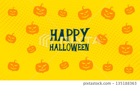 happy halloween pumpkin pattern background for social media post 135188363