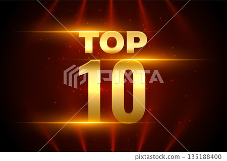 shiny top 10 success background with focus light effect 135188400