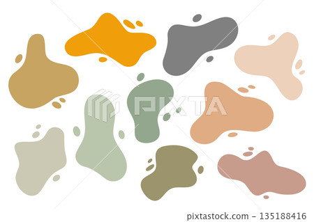 set of earth color blob shape design 135188416