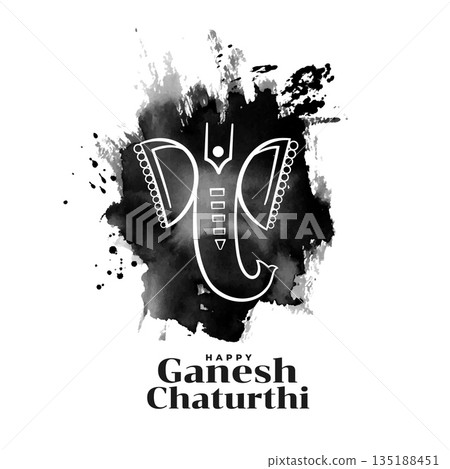 happy ganesh chaturthi festive background with grungy effect 135188451