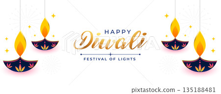hanging diwali diya greeting white banner for social media post hanging diwali diya greeting white banner for social media post 135188481