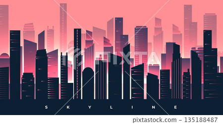high rise skyline building cityscape silhouette high rise skyline building cityscape silhouette 135188487