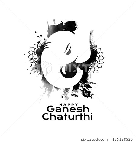 happy ganesh chaturthi cultural background with grungy effect happy ganesh chaturthi cultural background with grungy effect 135188526