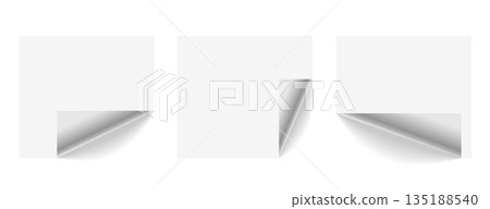 collection of clean empty twisted page corner mock-up collection of clean empty twisted page corner mock-up 135188540
