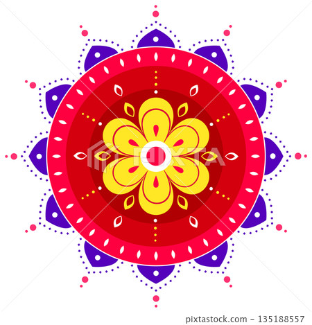 decorative circular mandala rangoli pattern background decorative circular mandala rangoli pattern background 135188557