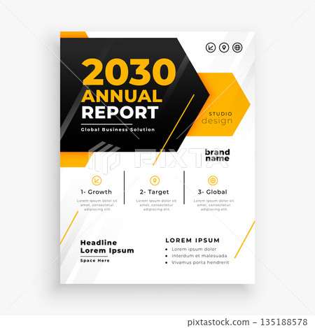stylish corporate annual report leaflet a professional document or page 135188578
