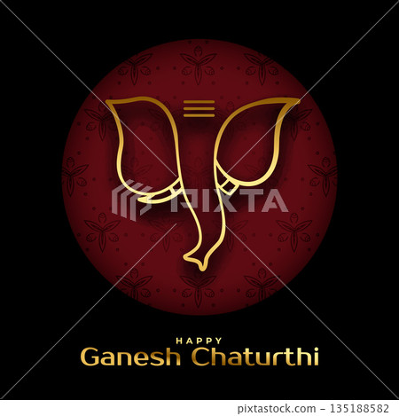 happy ganesh chaturthi wishes background with golden lord ganesha happy ganesh chaturthi wishes background with golden lord ganesha 135188582