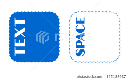 set of minimal wiggly border box with text space set of minimal wiggly border box with text space 135188687