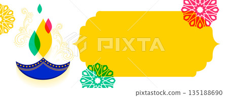 artistic diwali diya white banner with text space artistic diwali diya white banner with text space 135188690