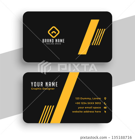 Corporate black and yellow business card template Corporate black and yellow business card template 135188716