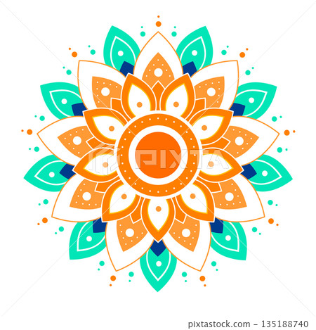 elegant floral mandala rangoli pattern background vector 135188740