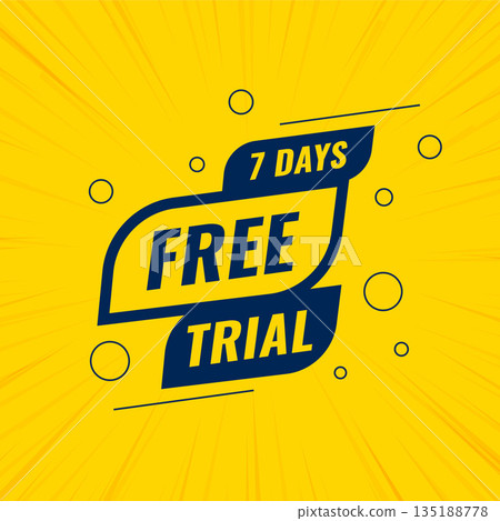 seven days or a week free trial yellow background design seven days or a week free trial yellow background design 135188778
