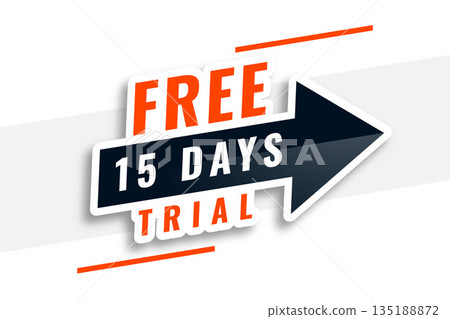 sticker style 15 days free trial background with arrow sign sticker style 15 days free trial background with arrow sign 135188872