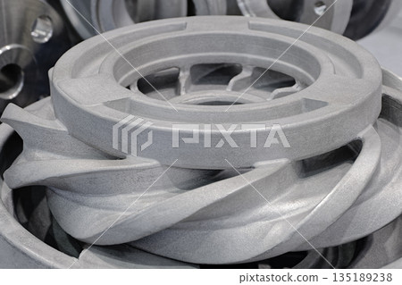 Various cast metal products of complex shapes Various cast metal products of complex shapes 135189238