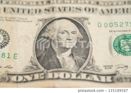 Image of a one dollar bill Image of a one dollar bill 135189587