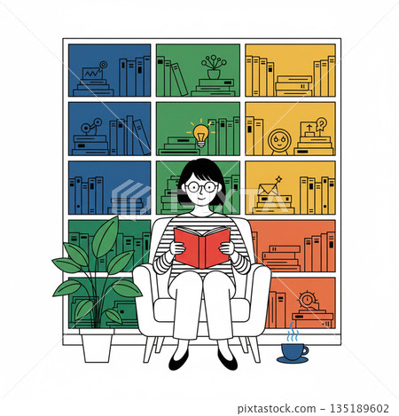 看書的女人 135189602