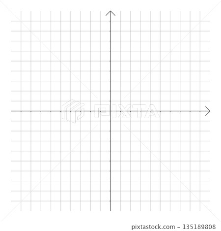 Cartesian coordinate grid with axes vector illustration 135189808