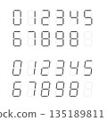 Seven segment digital numbers display vector set 135189811