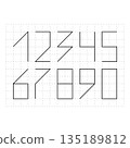 Geometric zip code numbers vector typography set 135189812