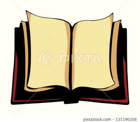 Vector linear drawing. Open book Vector linear drawing. Open book 135190108