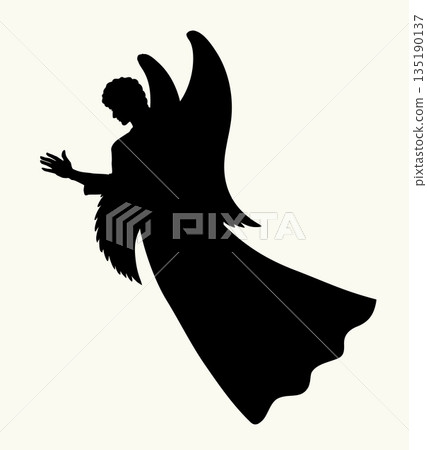 Vector illustration. The Angel. Back view Vector illustration. The Angel. Back view 135190137