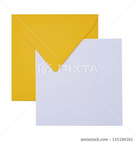 Square envelope with black paper on white Square envelope with black paper on white 135190162