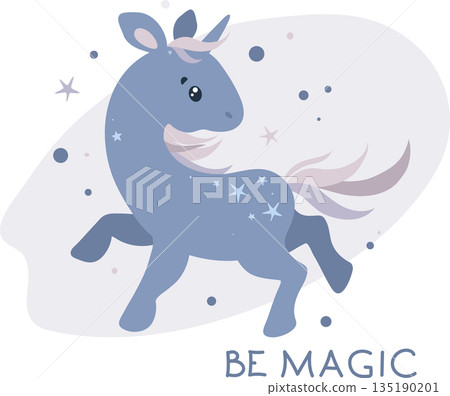 blue sweet unicorn magical design, vector illustration blue sweet unicorn magical design, vector illustration 135190201