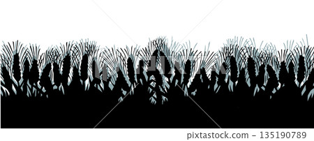 Vector drawing. Old wheat field 135190789