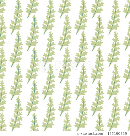 Seamless pattern of botanical leaves, silhouettes of natural ornaments. Simple floral pattern. Vector illustration in two colors. Seamless pattern of botanical leaves, silhouettes of natural ornaments. Simple floral pattern. Vector illustration in two colors. 135190839