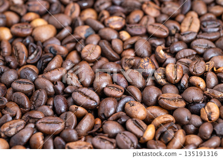 Rustic tone coffee beans highlighting sustainability and ethical sourcing, Green sourced coffee beans emphasizing ecoconscious practices and natural aesthetic appeal Rustic tone coffee beans highlighting sustainability and ethical sourcing, Green sourced coffee beans emphasizing ecoconscious practices and natural aesthetic appeal 135191316