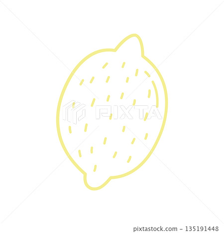 Hand Drawn Lemon Outline Icon for Citrus Fruit and Healthy Food Design 135191448