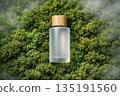 Perfume Bottle Mockup on Moss Background 135191560