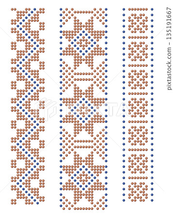 Dotted style repeated Ukrainian ornaments set 135191667