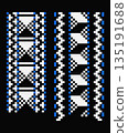 White pixel border pattern set for dark background 135191688
