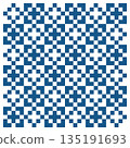 Blue Repeated Pixel Tile Checkerboard Pattern 135191693