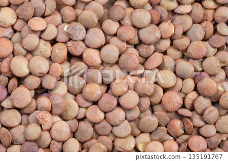 Nutrientdense plant food source, Highlighting fiber and health benefits of lentils, Showcasing nutritious lentil variety as vital healthy diet component and fitness choice 135191767