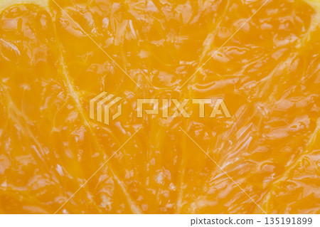 Fruit cell examination, Laboratory investigation of citrus fruit internal details, Indepth laboratory research analyzing cellular patterns and juice allocation in citrus fruits 135191899