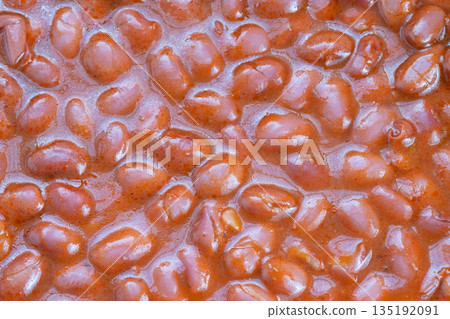 Canned red beans design idea, Commercial food product presentation with glossy sauce detail, Advertising concept showcasing canned red beans with label and packaging details Canned red beans design idea, Commercial food product presentation with glossy sauce detail, Advertising concept showcasing canned red beans with label and packaging details 135192091