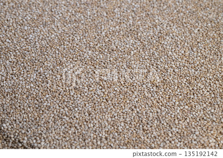 White quinoa seeds staged for packaging mockup and branding presentations, flat studio composition for product design, even lighting, neutral palette for label integration White quinoa seeds staged for packaging mockup and branding presentations, flat studio composition for product design, even lighting, neutral palette for label integration 135192142
