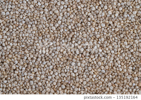 Healthy grain focus, Vibrant white quinoa seeds enhancing healthoriented recipes, Premium small white quinoa grains enriching wholesome meal creations with inviting textures Healthy grain focus, Vibrant white quinoa seeds enhancing healthoriented recipes, Premium small white quinoa grains enriching wholesome meal creations with inviting textures 135192164