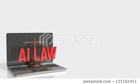 Artificial Intelligence Law and Digital Justice Concept 3d render. Artificial Intelligence Law and Digital Justice Concept 3d render. 135192451