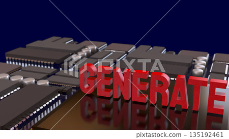 Generative Technology and Artificial Intelligence Innovation Concept 3d render. 135192461