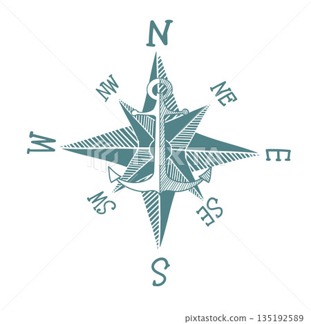 Grunge sketch hand-drawn wind rose vector. Ideal for navigation, maritime, and cartography themes. This graphic symbolizes direction and orientation with a distressed, gritty aesthetic. Not AI Grunge sketch hand-drawn wind rose vector. Ideal for navigation, maritime, and cartography themes. This graphic symbolizes direction and orientation with a distressed, gritty aesthetic. Not AI 135192589