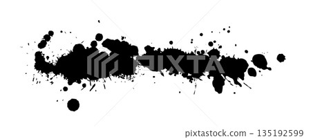 Black blot isolated on white background. Hand drawn. Not AI, vector illustration. Black blot isolated on white background. Hand drawn. Not AI, vector illustration. 135192599