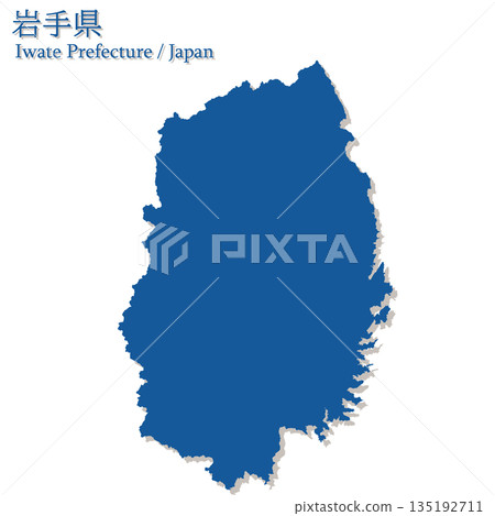 Vector illustration map of Japan: Iwate prefecture map Vector illustration map of Japan: Iwate prefecture map 135192711