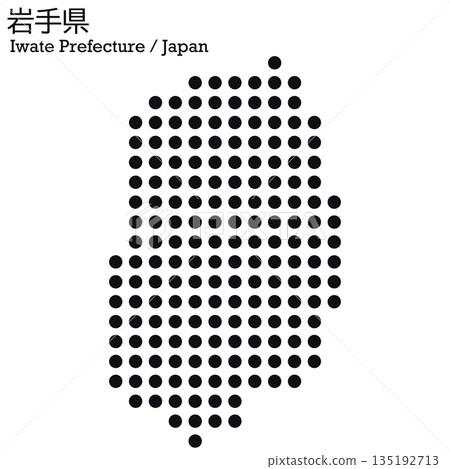 日本向量插圖地圖:岩手縣地圖 日本向量插圖地圖:岩手縣地圖 135192713