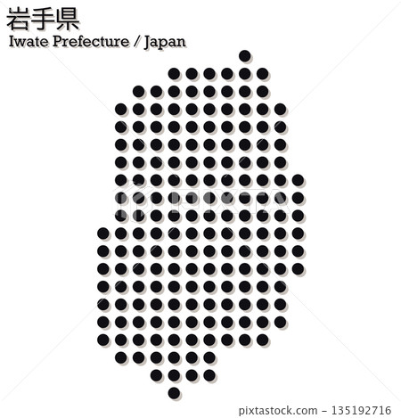 日本向量插圖地圖：岩手縣地圖 135192716