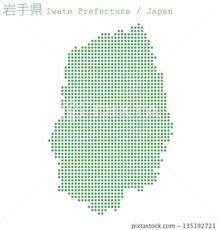 日本向量插圖地圖:岩手縣地圖 日本向量插圖地圖:岩手縣地圖 135192721