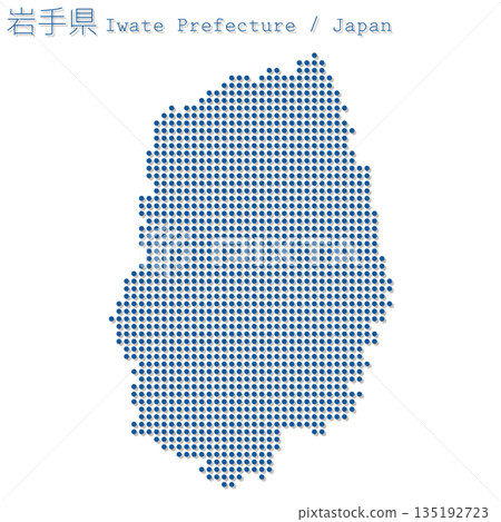 日本向量插圖地圖:岩手縣地圖 日本向量插圖地圖:岩手縣地圖 135192723